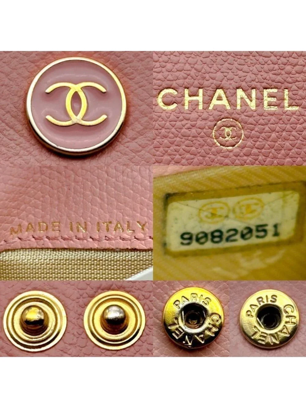 Chanel Wallet Coco Button Hook Trifold Pink